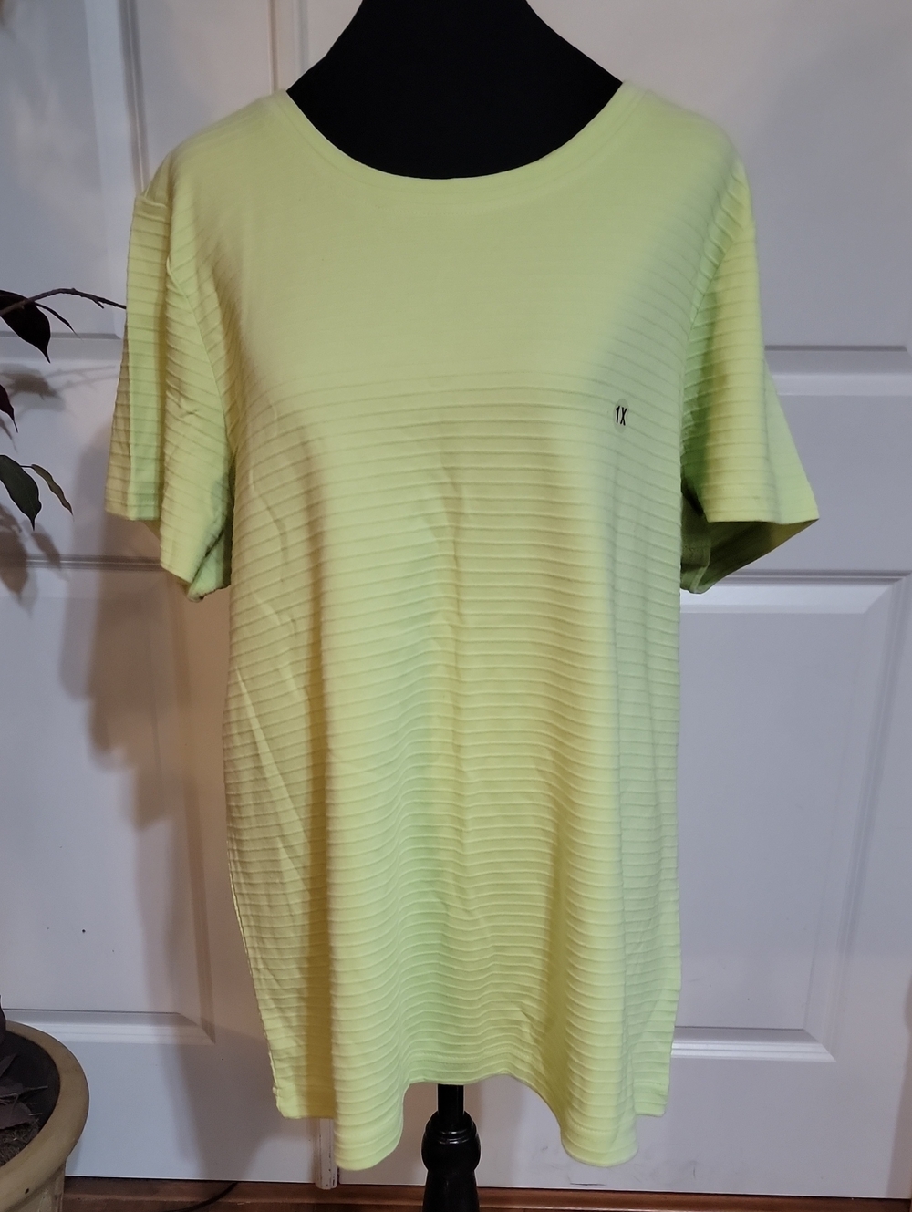 Basic Editions Lime Green Short Sleeve Crew Neck Shirt